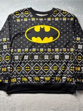 Batman  Holiday Ugly Christmas Sweater DC Comics Mens Size Large Pullover